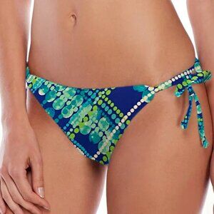 EUC Aqua Blue & Green Side-Tie OP Bikini Bottom - Women's Size XL Swimwear